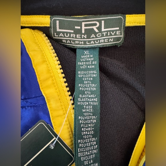 Ralph Lauren women’s Active Blue and Yellow Jacket. New. XL - Picture 4 of 4